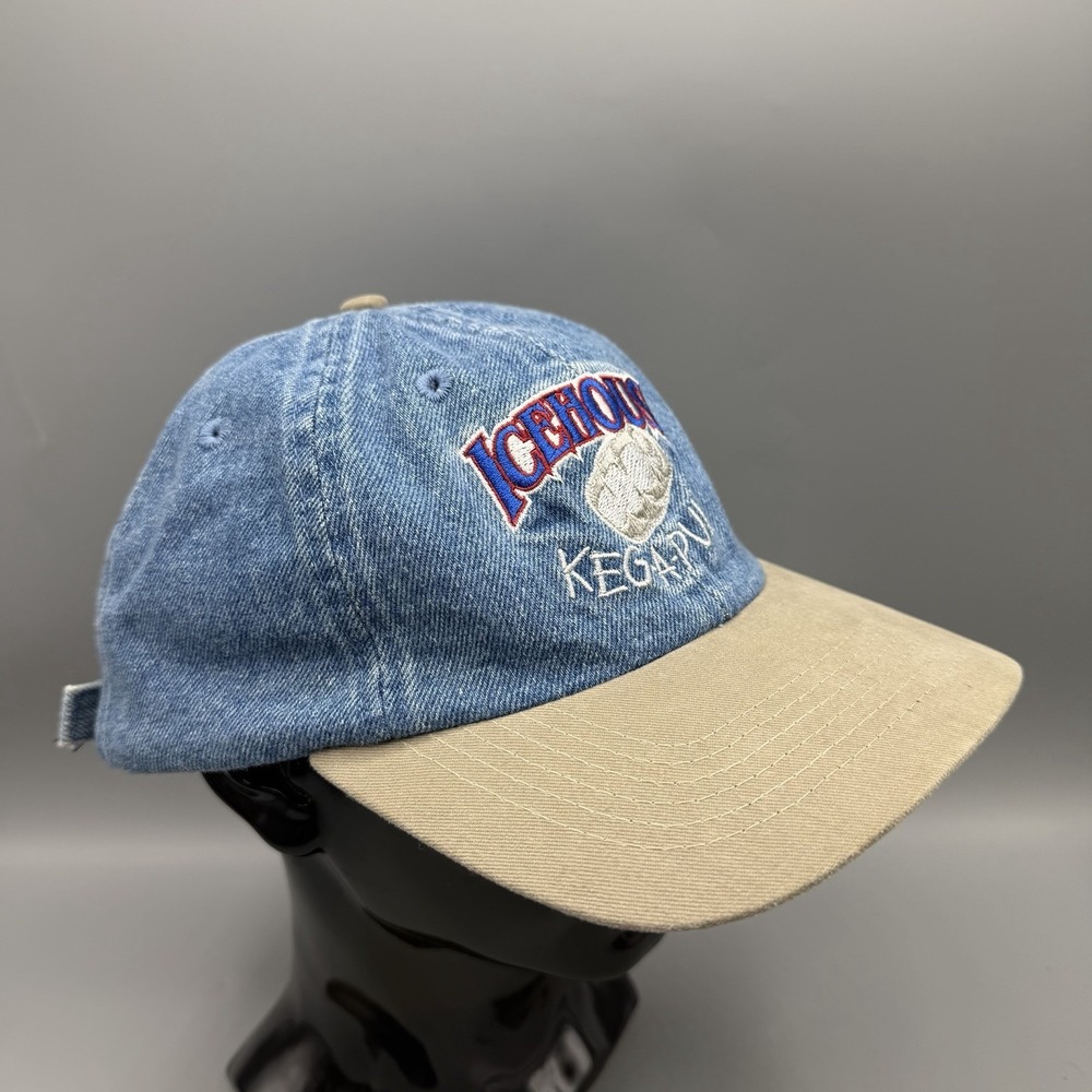 Icehouse Beer Hat Keg A Pult Always Hits the Spot Denim Advertising Vintage 90s